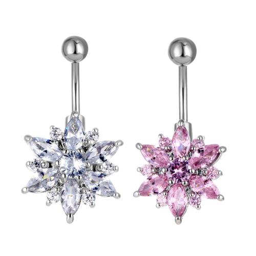 Fashion Personlighet Body Piercing Smycken Och Tillbehör, Mässing, med 316 rostfritt stål, Unisex & micro bana cubic zirconia, fler färger för val, Säljs av PC