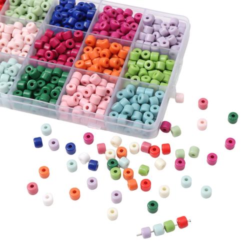 Belagte akryl perler, farverig forgyldt, du kan DIY, flere farver til valg, 6x5mm, Hole:Ca. 2mm, 50pc'er/Bag, Solgt af Bag