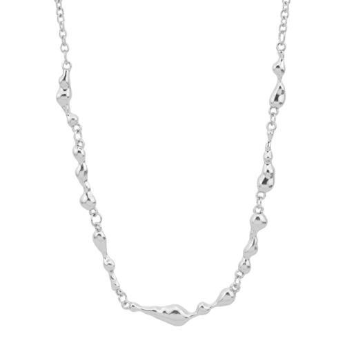 Zinklegering halskettingen, Zinc Alloy, met 6cm extender keten, mode sieraden & voor vrouw, zilver, Lengte Ca 43 cm, Verkocht door PC