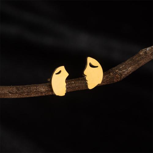 Roestvrij staal Stud Earrings, 304 roestvrij staal, Gezicht, mode sieraden & voor vrouw, meer kleuren voor de keuze, 6x11mm, 12paren/Bag, Verkocht door Bag