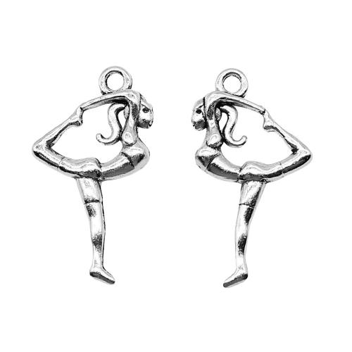 Zinklegering Hangers, Zinc Alloy, antiek zilver plated, Vintage & mode sieraden & DIY, 14x26mm, Verkocht door PC