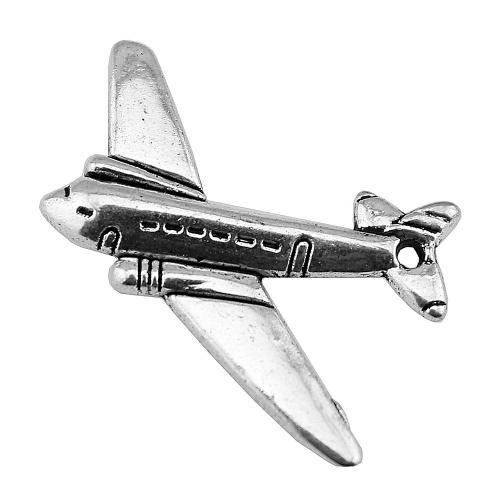 Køretøj Shaped Zinc Alloy Pendler, Airplane, forgyldt, Vintage & mode smykker & du kan DIY, flere farver til valg, 25x31mm, Solgt af PC