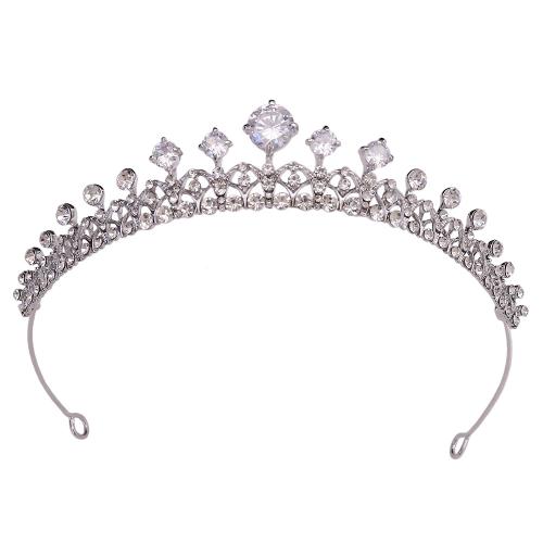 Tiara's, Zinc Alloy, met Cubic Zirconia & Bergkristal, mode sieraden & voor vrouw, meer kleuren voor de keuze, diameter 140mm, height 28mm, Verkocht door PC