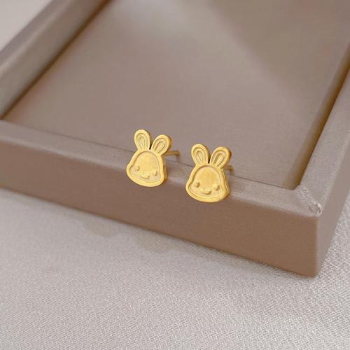 Stainless Steel Stud Earrings 304 Stainless Steel Rabbit Vacuum Ion Plating fashion jewelry & for woman Sold By Pair