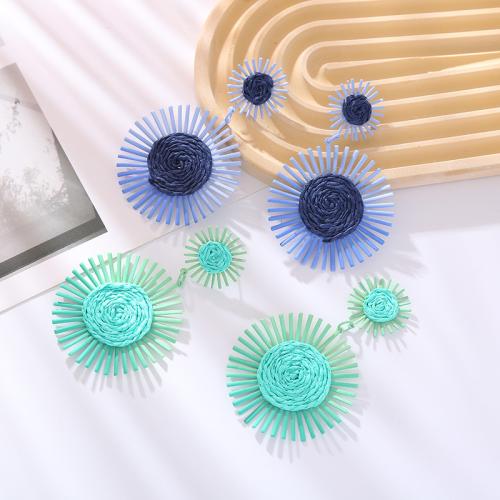 Zinc Alloy Drop Earrings with Rafidah Grass Flower plated fashion jewelry nickel lead & cadmium free Sold By Pair