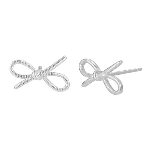 Sterling Silver Κοσμήματα Σκουλαρίκι, 925 Sterling Silver, Bowknot, για τη γυναίκα, ασήμι, Sold Με Ζεύγος