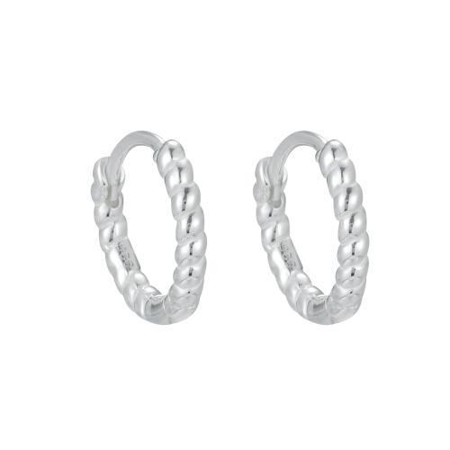 925 Sterling Silver Hoop Earrings for woman silver color Sold By Pair