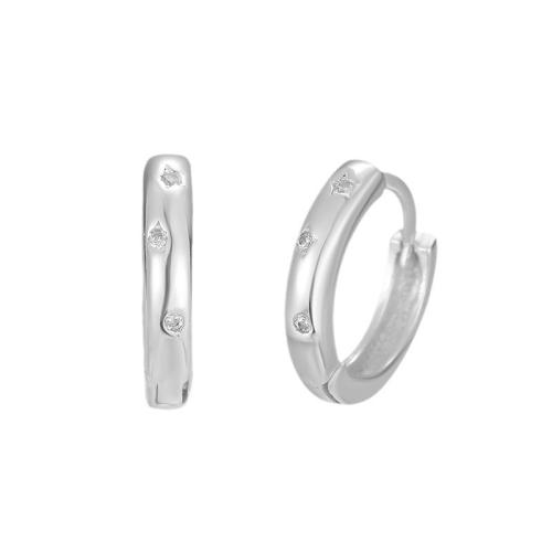 Kubinių Zirconia Mikro Pave sidabro auskarai, 925 Sterling Silver, mikro nutiesti kubinių Zirconia & moters, sidabras, Pardavė Pora