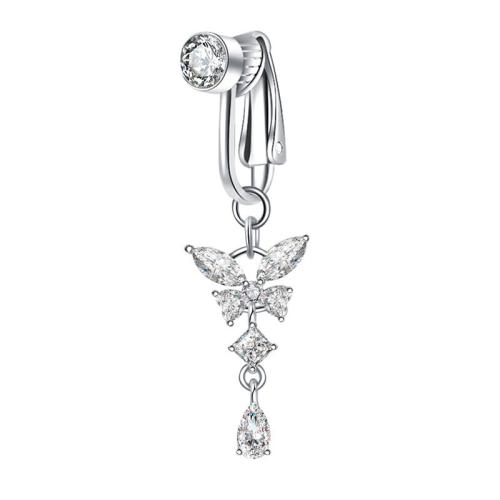 Belly Ring Ottone, Micro spianare cubic zirconia & per la donna, nessuno, Venduto da PC