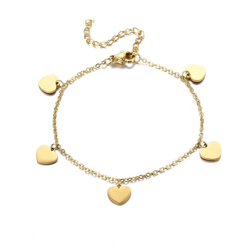 Bijoux bracelet en acier inoxydable, Acier inoxydable 304, pour femme, doré, Longueur 21 cm, Vendu par PC