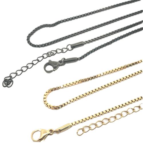 Stainless Steel Chain Ogrlica, 304 nehrđajućeg čelika, s 5cm Produžetak lanac, pozlaćen, bez spolne razlike, više boja za izbor, Dužina 50 cm, Prodano By PC