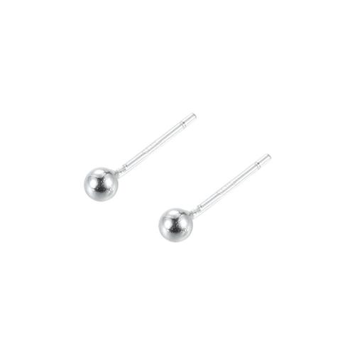 925 sterling silver Stud Earring, Rund, olika storlek för val & för kvinna, silver, Säljs av Par