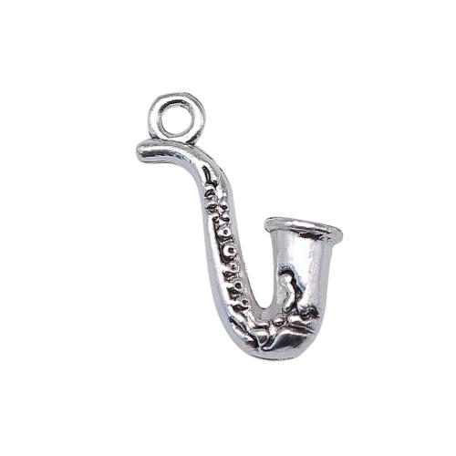 Instrument de musique en forme de pendentifs en alliage de Zinc, instruments de musique, Plaqué de couleur d'argent, Vintage & bijoux de mode & DIY, 22x11mm, Vendu par PC