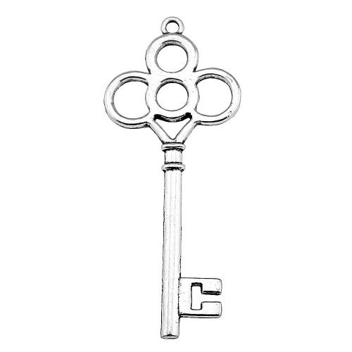 Zinklegering Key Hangers, Zinc Alloy, Sleutel, antiek zilver plated, Vintage & mode sieraden & DIY, 67mm, Verkocht door PC