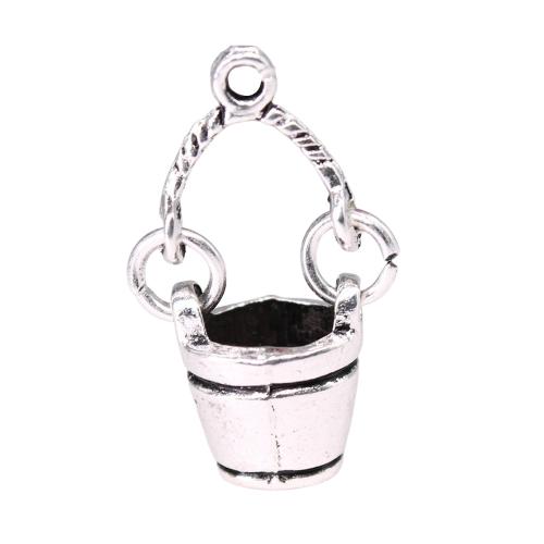 Zink Alloy Halsband, Bucket, antik silver pläterad, Vintage & mode smycken & DIY, 25x11x8mm, Säljs av PC