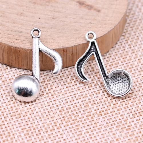 Zinc Alloy Pendler, Music Note, antik sølv farve forgyldt, Vintage & mode smykker & du kan DIY, 22x17mm, Solgt af PC