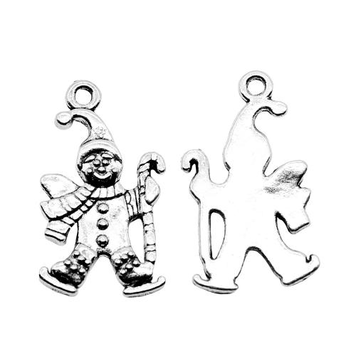 Sinc Alloy Pendants, Snowman, plátáilte, seanré & jewelry faisin & DIY, dathanna níos mó le haghaidh rogha, 23x13mm, Díolta De réir PC