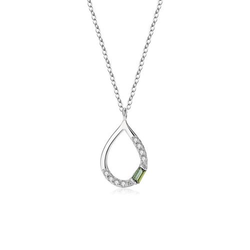 Cubic Zircon Micro bana Sterling Silver Halsband, 925 sterling silver, mode smycken & micro bana cubic zirconia & för kvinna, fler färger för val, Säljs av PC