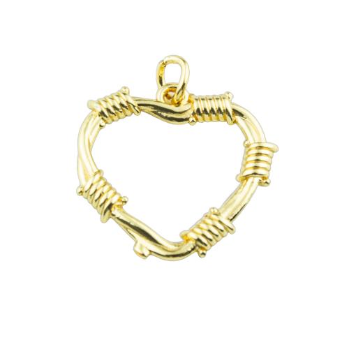 Brass Heart Pendants high quality plated DIY Sold By PC