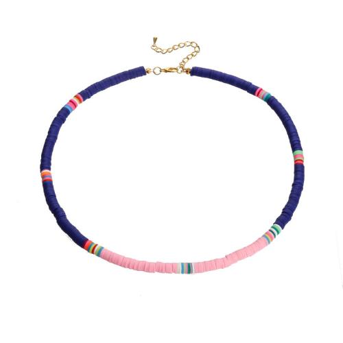 Collares de Moda, Arcilla polimero, con aleación de zinc, Joyería & para mujer, más colores para la opción, longitud aproximado 45 cm, Vendido por UD