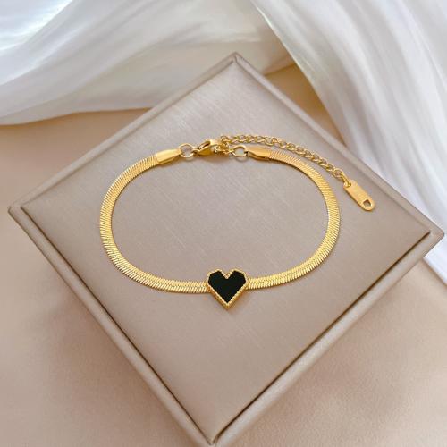 Bracciale gioielli in acciaio inossidabile, 304 acciaio inox, with acrilico, with 3cm extender chain, Cuore, gioielli di moda & per la donna, nessuno, Lunghezza 17 cm, Venduto da PC