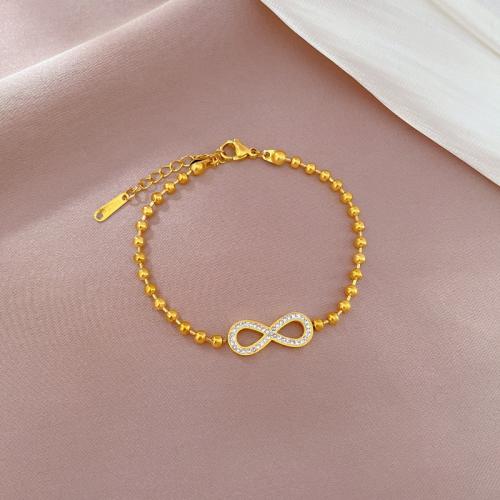 Bracciale gioielli in acciaio inossidabile, 304 acciaio inox, with 3cm extender chain, Numero 8, gioielli di moda & per la donna & con strass, nessuno, Lunghezza 17 cm, Venduto da PC