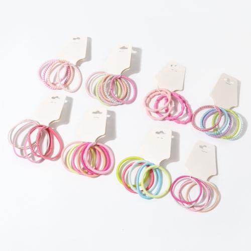 Elastische haarband, Rubber Band, voor vrouw, gemengde kleuren, Verkocht door Lot