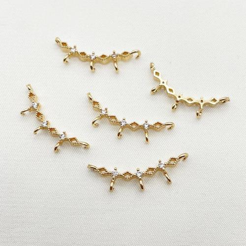 Haaraccessoires DIY bevindingen, Messing, plated, verschillende stijlen voor de keuze & micro pave zirconia, gouden, 8x22mm, 10pC's/Lot, Verkocht door Lot