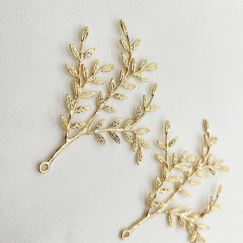 Messing Schmuck Anhänger, Branch, plattiert, DIY, goldfarben, 42x49mm, 10PCs/Menge, verkauft von Menge