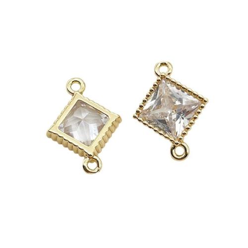 Cubic Zirconia Micro Pave Latão Connector, cobre, banhado, DIY & tamanho diferente para a escolha & micro pavimento em zircônia cúbica, dourado, 10PCs/Lot, vendido por Lot