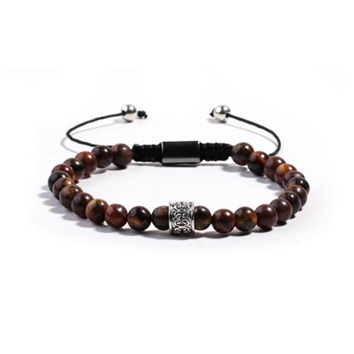 Gemstone Bracciali, 304 acciaio inox, with Pietra naturale & corda in nylon, materiali diversi per la scelta & per l'uomo, nessuno, Lunghezza 16 cm, Venduto da set