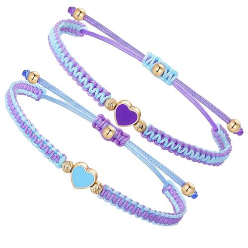 Quelques Bracelet à et Bangle, alliage de zinc, avec Cordon de noeud, fait à la main, 2 pièces & unisexe & émail, plus de couleurs à choisir, Longueur 16 cm, Vendu par fixé