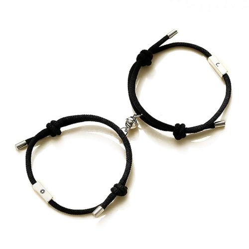 Lánúin Bracelet agus Bangle, Sinc Alloy, le Corda Milan, lámhdhéanta, 2 phíosa & unisex, dathanna níos mó le haghaidh rogha, Fad 16 cm, Díolta De réir Socraigh