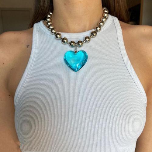 Collier de bijoux en alliage de zinc, avec chalumeau, bijoux de mode & pour femme, plus de couleurs à choisir, Longueur Environ 40 cm, Vendu par PC