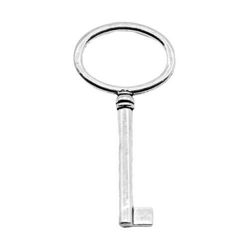 Zinklegering Key Hangers, Zinc Alloy, Sleutel, antiek zilver plated, Vintage & mode sieraden & DIY, 63x30mm, Verkocht door PC