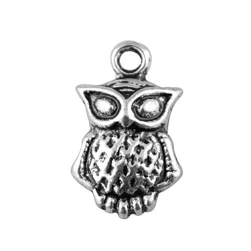 Zinc Alloy Animal Pendler, Owl, antik sølv farve forgyldt, Vintage & mode smykker & du kan DIY, 20x12mm, Solgt af PC