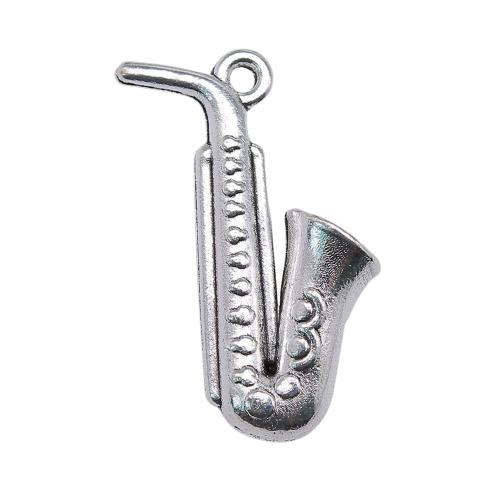 Instrument de musique en forme de pendentifs en alliage de Zinc, instruments de musique, Plaqué de couleur d'argent, Vintage & bijoux de mode & DIY, 26x21mm, Vendu par PC