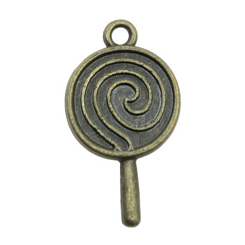 Pendentifs en alliage de zinc, Sucette, Plaqué de couleur de bronze antique, Vintage & bijoux de mode & DIY, 27mm, Vendu par PC