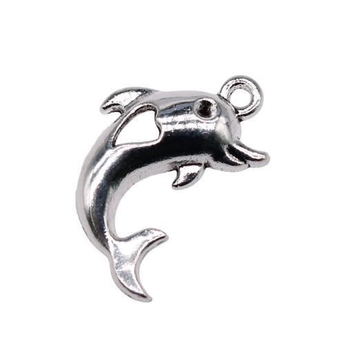 Zink Alloy Animal Hängen, Dolphin, plated, Vintage & mode smycken & DIY & ihålig, fler färger för val, 26x18mm, Säljs av PC