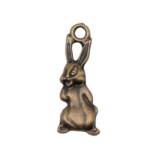 Pendentifs animaux en alliage de zinc, lapin, Plaqué de couleur de bronze antique, Vintage & bijoux de mode & DIY, 25x8mm, Vendu par PC