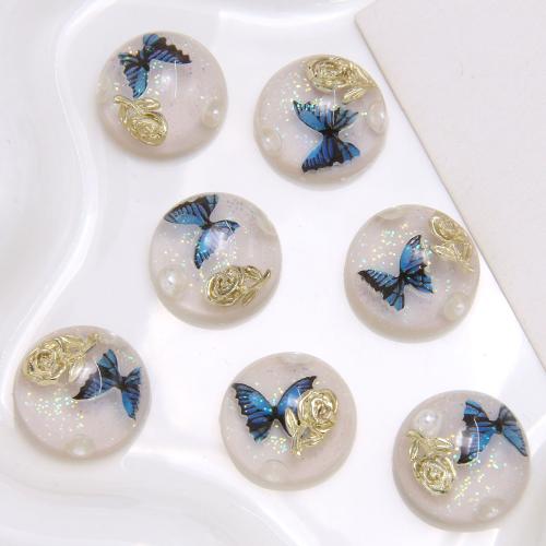 Mode Harpiks Cabochoner, Resin, Runde, du kan DIY, hvid, 19mm, Solgt af PC