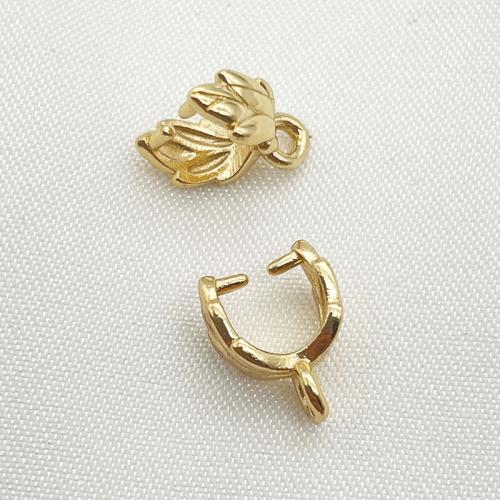 Pitada de fiançade de  bronze, cobre, banhado, DIY, dourado, 7x8.50mm, 10PCs/Lot, vendido por Lot