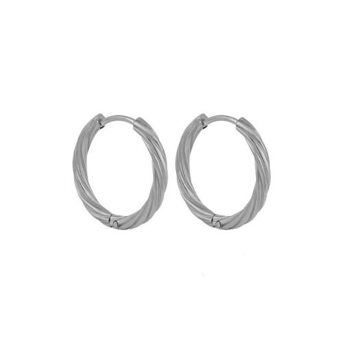 Rustfrit stål Lever Tilbage Earring, 304 rustfrit stål, forgyldt, Unisex, flere farver til valg, Inner diameter 12mm, width 2.5mm, Solgt af PC