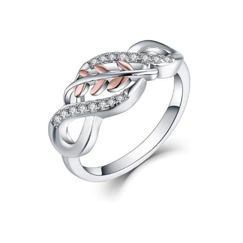 Bague en alliage de zinc, Placage, normes différentes pour le choix & pavé de micro zircon & pour femme, plus de couleurs à choisir, Vendu par PC