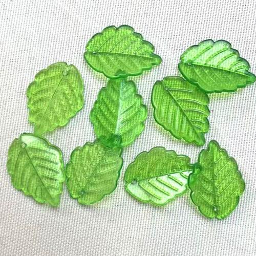 ABS Plastic Beads Leaf DIY green beads length 5-15mm Sold By Lot