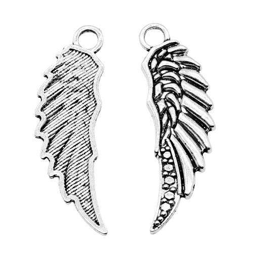 Wing Shaped Zinc Alloy Privjesci, Cink Alloy, starinski srebrne boje pozlaćen, Berba & modni nakit & možete DIY, 39mm, Prodano By PC