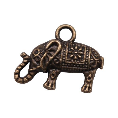 Zinc Alloy Animal Pendler, Elephant, antik bronze farve forgyldt, Vintage & mode smykker & du kan DIY, 17x13mm, Solgt af PC