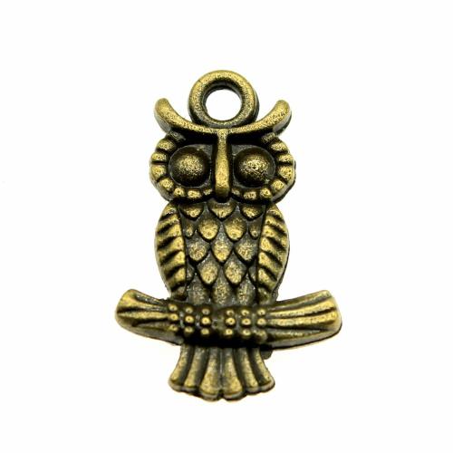 Zinc Alloy Animal Pendler, Owl, forgyldt, Vintage & mode smykker & du kan DIY, flere farver til valg, 19x12mm, Solgt af PC