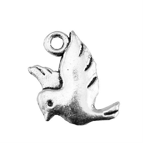 Zinc Alloy Animal Pendler, Bird, forgyldt, Vintage & mode smykker & du kan DIY, flere farver til valg, 15x11mm, Solgt af PC