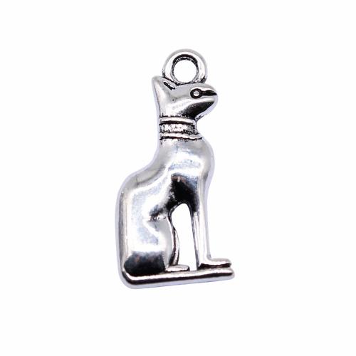 Zinc Alloy Animal Pendler, Cat, forgyldt, Vintage & mode smykker & du kan DIY, flere farver til valg, 25x12mm, Solgt af PC